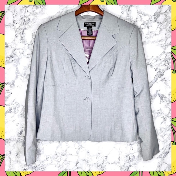Worthington Light Gray Tailored Blazer Women’s 10 Minimalist Chic Workwear - Picture 1 of 7